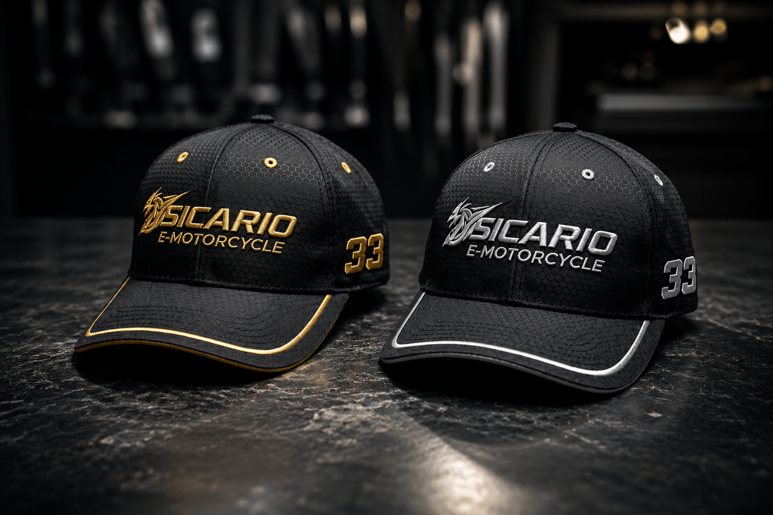 Sicario 2026 Mesh Snapback Hat in Black and Gold and Black and Silver variants