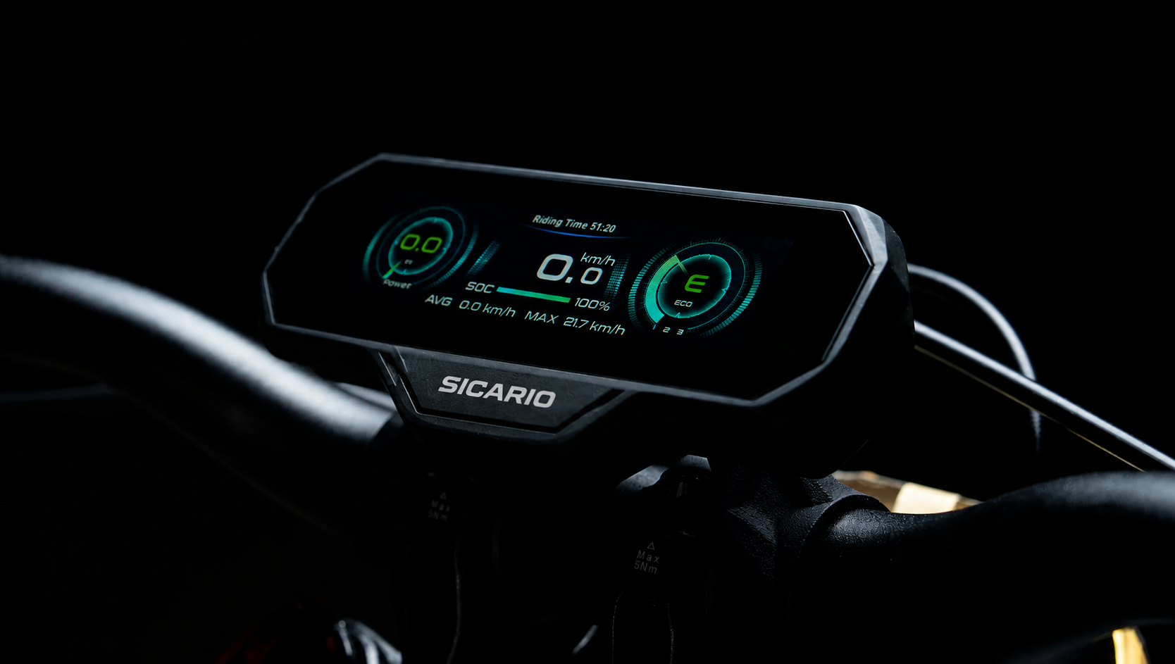 Sicario handlebar HUD display
